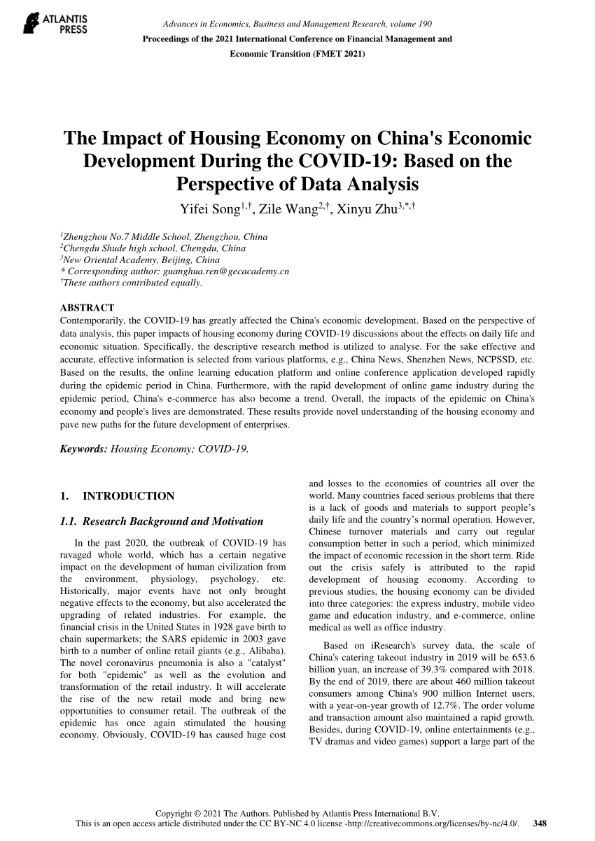 (PDF) The Impact of Housing Economy on China’s Economic Development