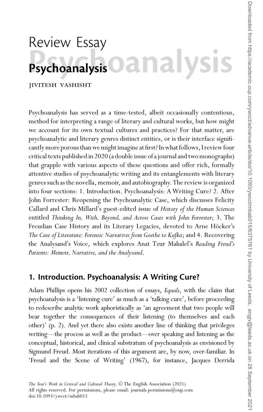 psychoanalytic theory essay