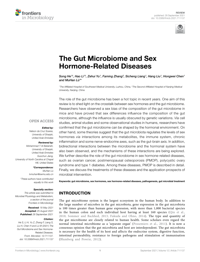 Pdf The Gut Microbiome And Sex Hormone Related Diseases