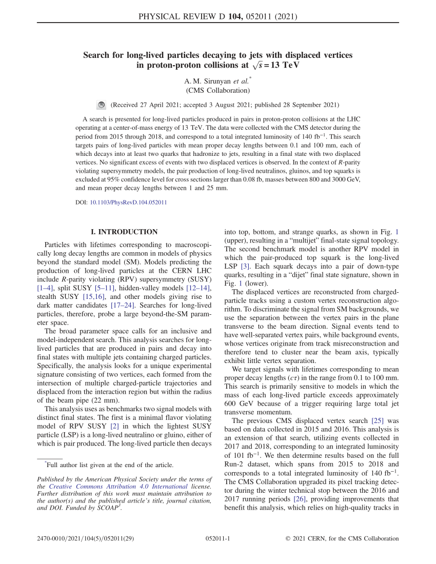 PDF Search for long lived particles decaying to jets with  