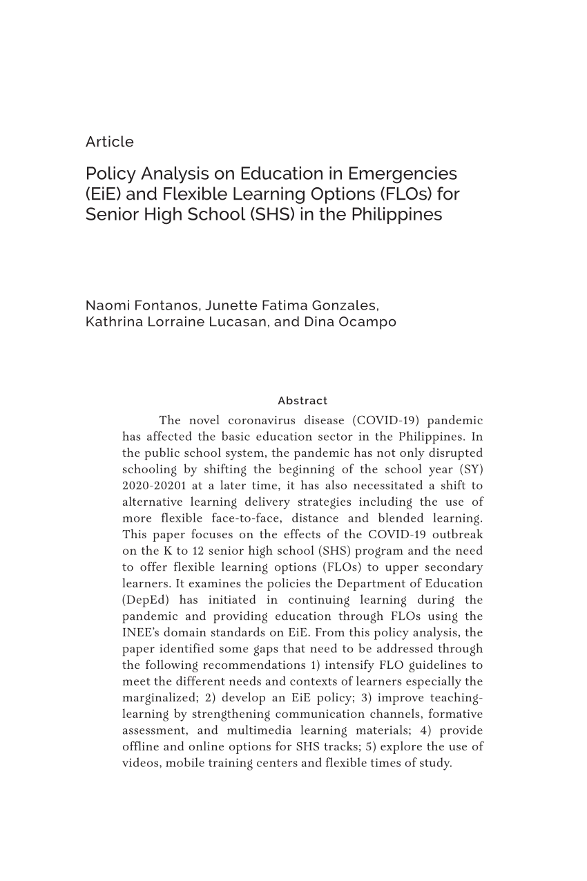 what is policy analysis in education