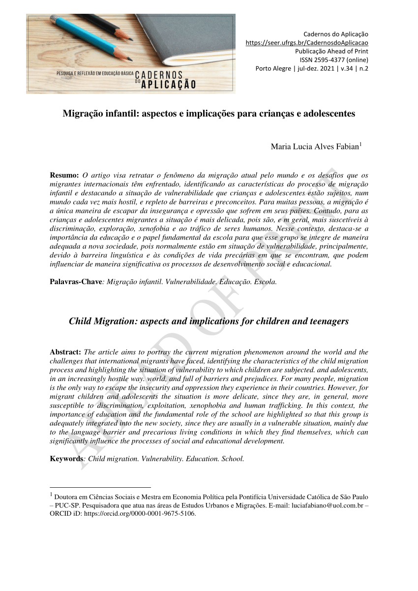 PDF) (2018) Mulheres migrantes e crianças e adolescentes não acompanhados  na América Latina e Caribe: algumas cifras e reflexões para o debate