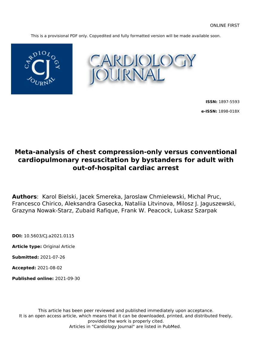 Pdf Meta Analysis Of Chest Compression Only Versus Conventional Cardiopulmonary Resuscitation 4302