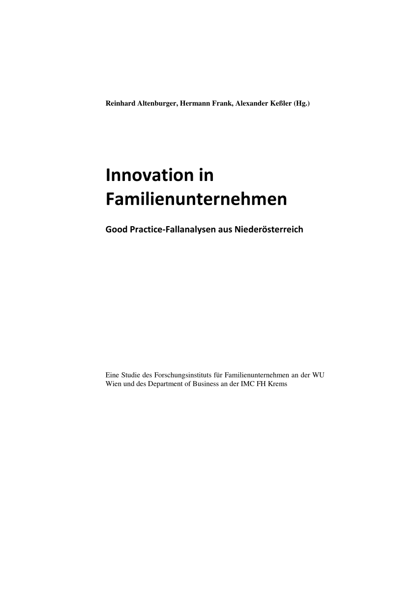PDF) Innovation in Familienunternehmen