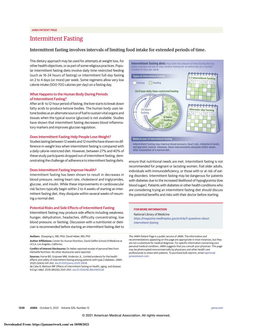 (PDF) Intermittent Fasting