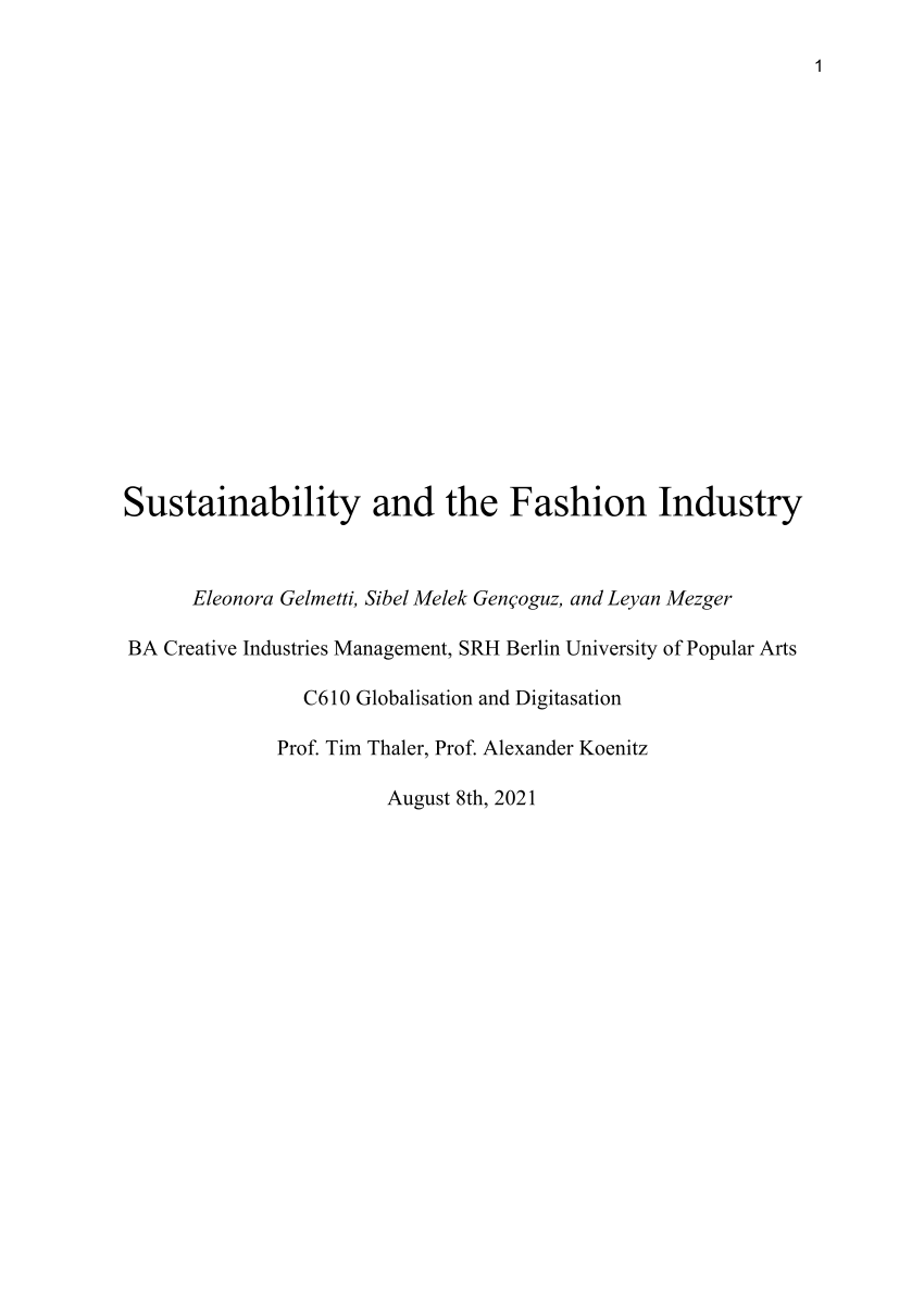 sustainable fashion research paper