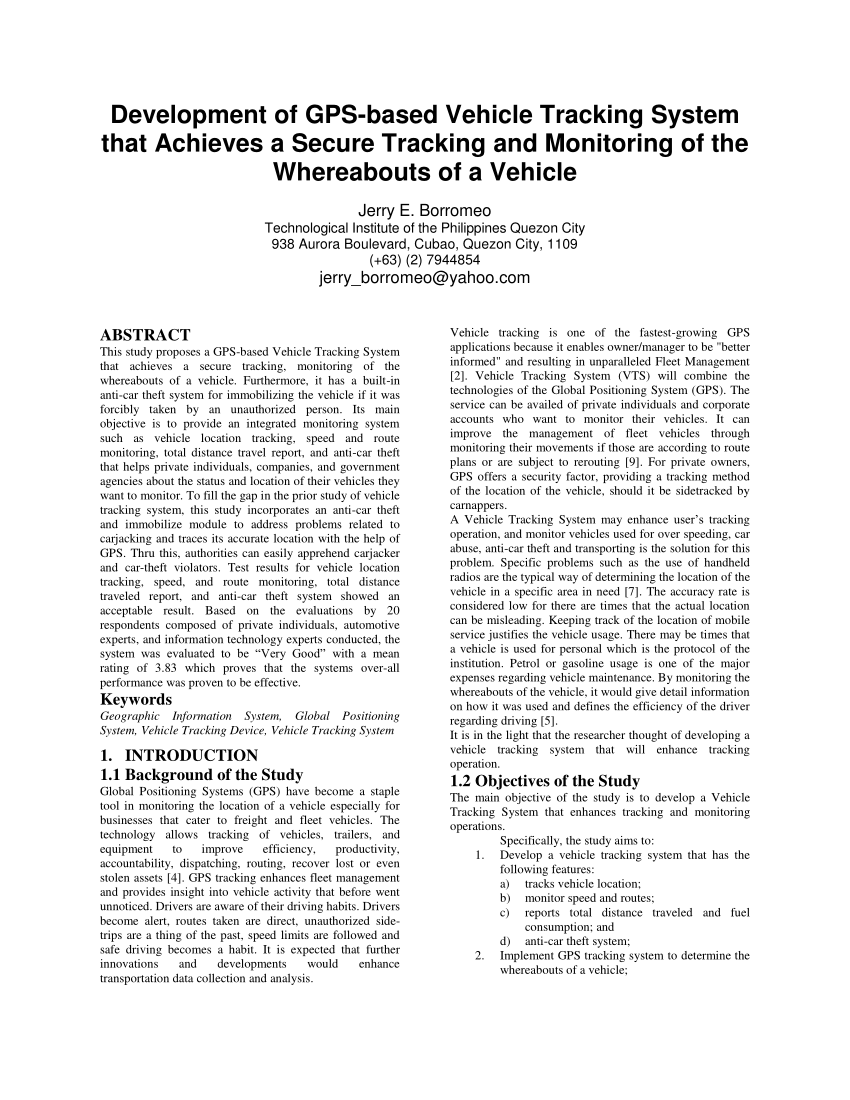 thesis gps tracking system