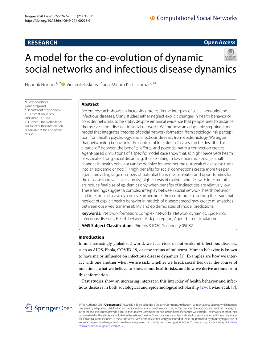 PDF) A model for the co-evolution of dynamic social networks and 