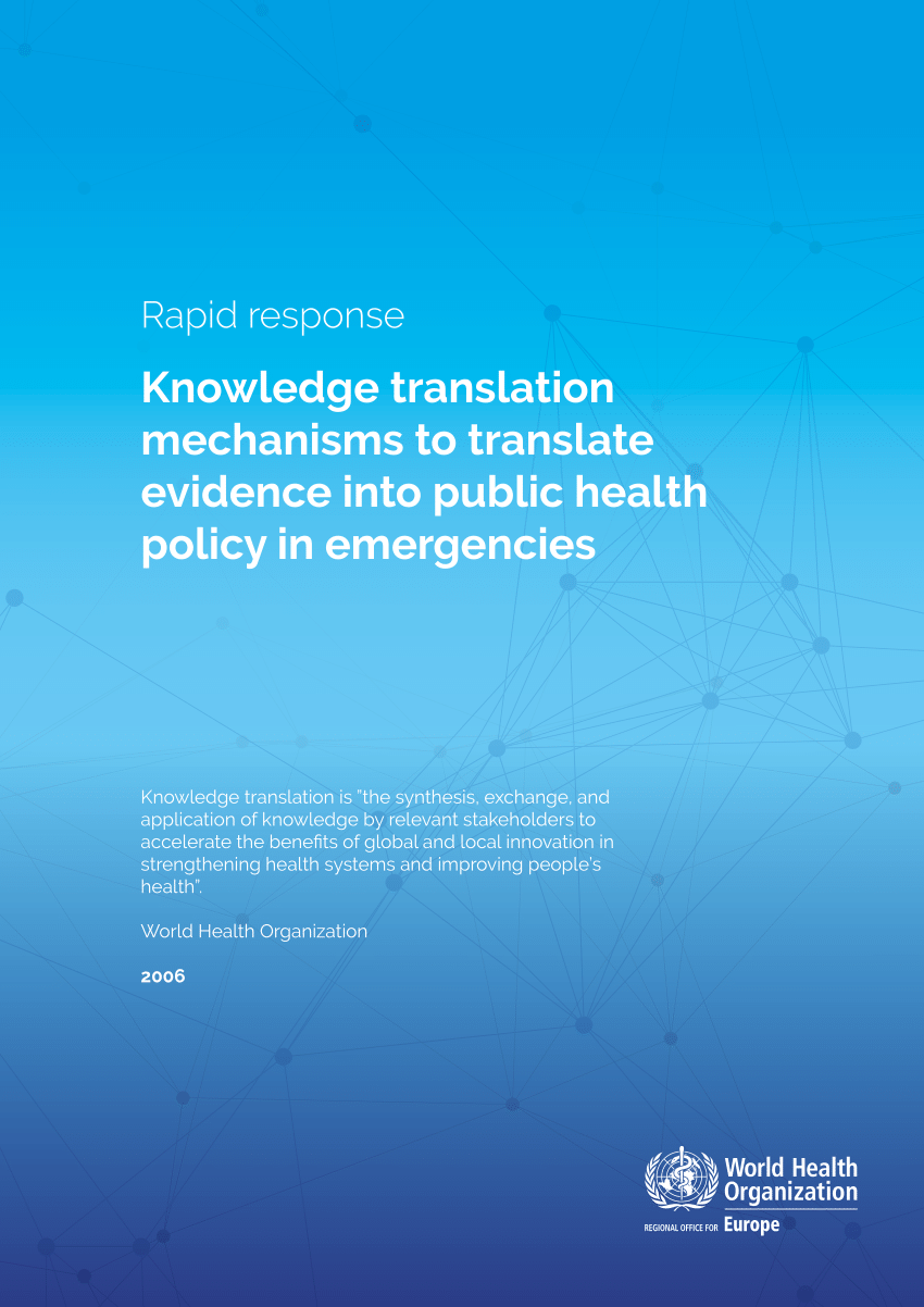 PDF) Knowledge translation mechanisms to translate evidence into 