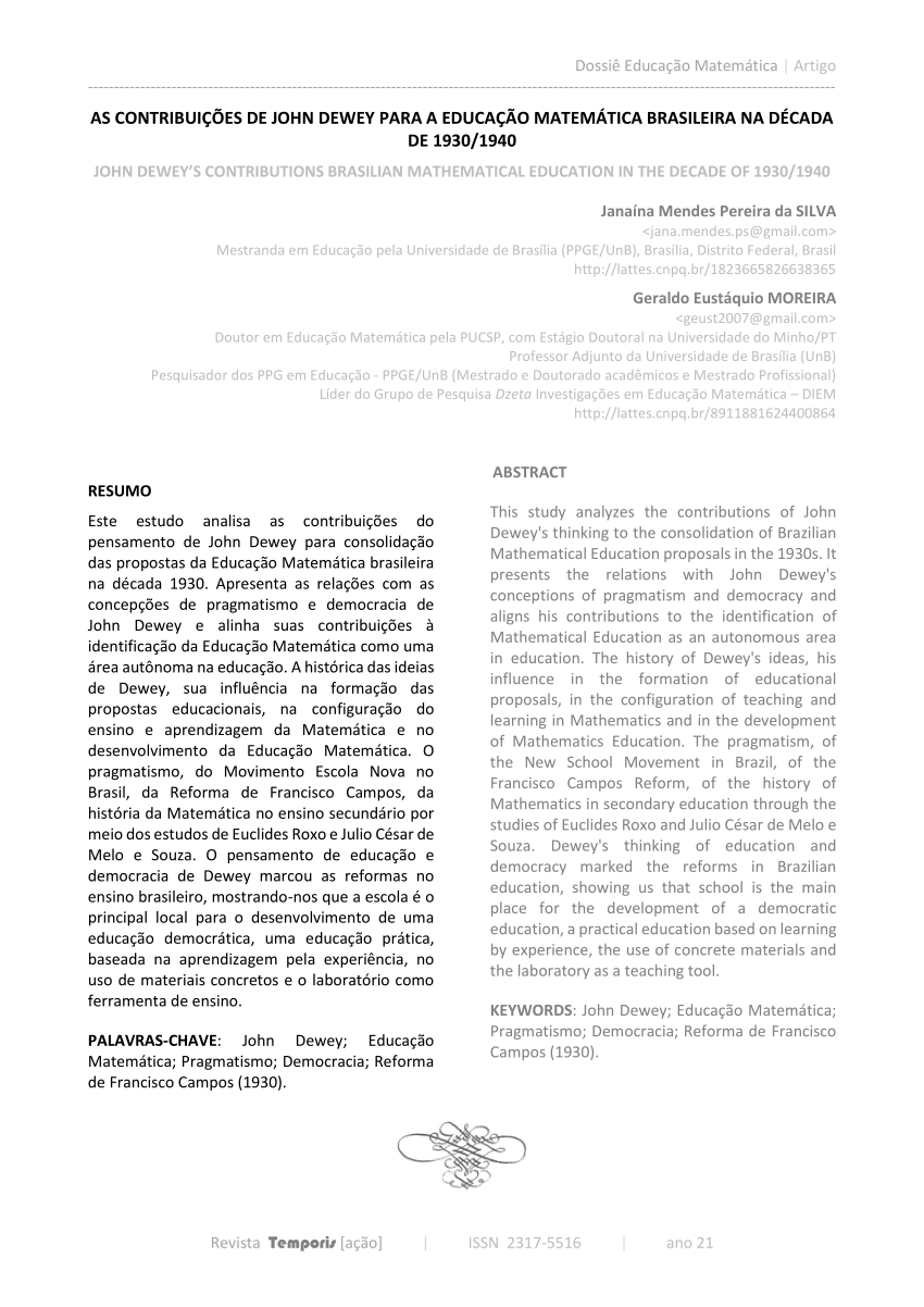 Aula 1 - História e Teoria Da Pedagogia, PDF, John Dewey