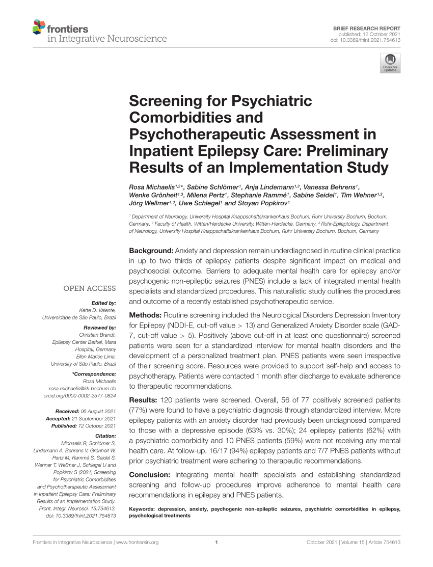 systematic literature review of psychiatric comorbidities in adults with epilepsy