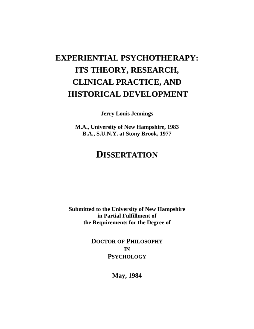doctoral dissertation in clinical psychology