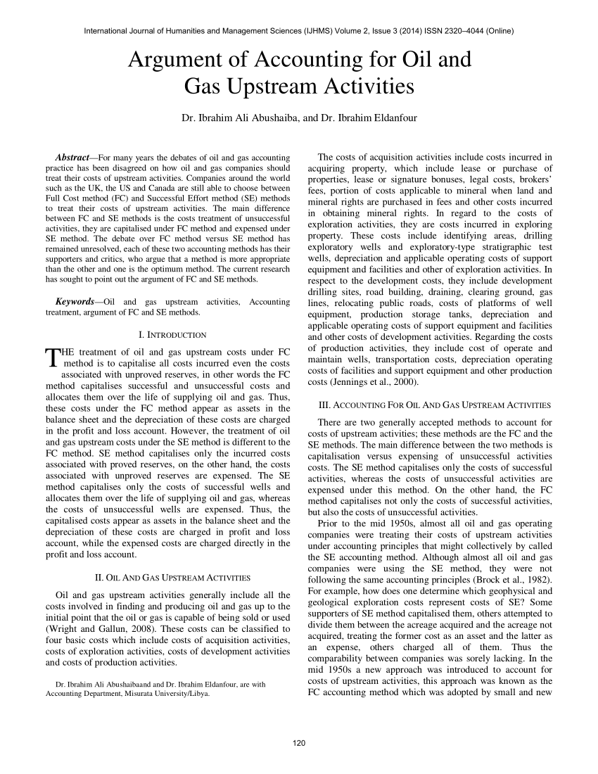 research topics in oil and gas accounting