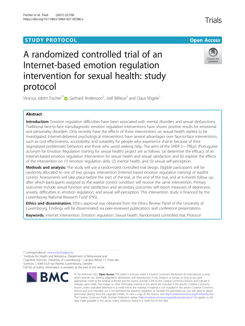 PDF A randomized controlled trial of an Internet based emotion