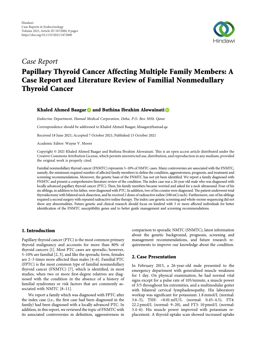 medullary thyroid cancer research paper