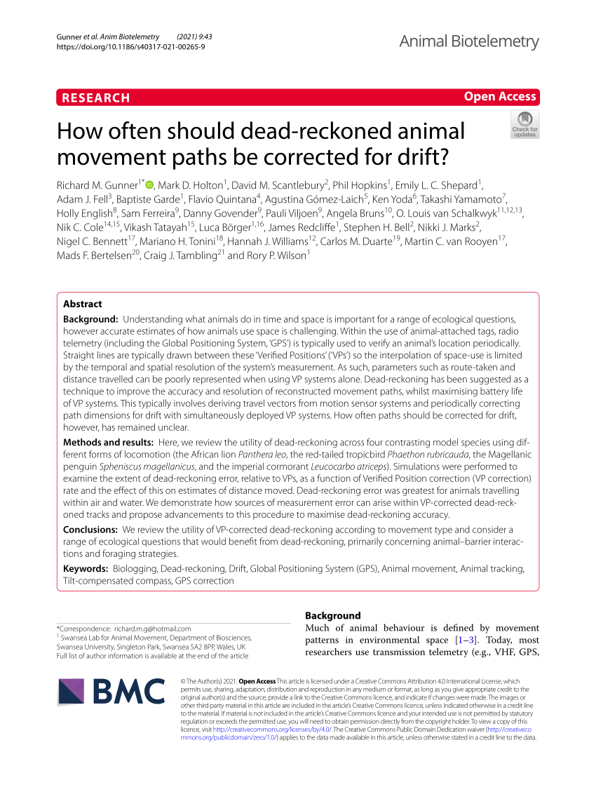 PDF) How often should dead-reckoned animal movement paths be