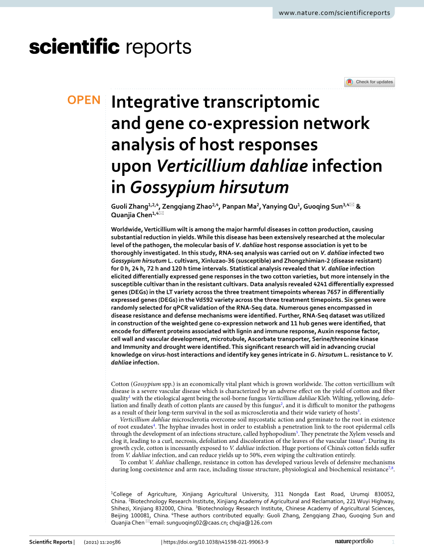 PDF) Integrative transcriptomic and gene co-expression network ...