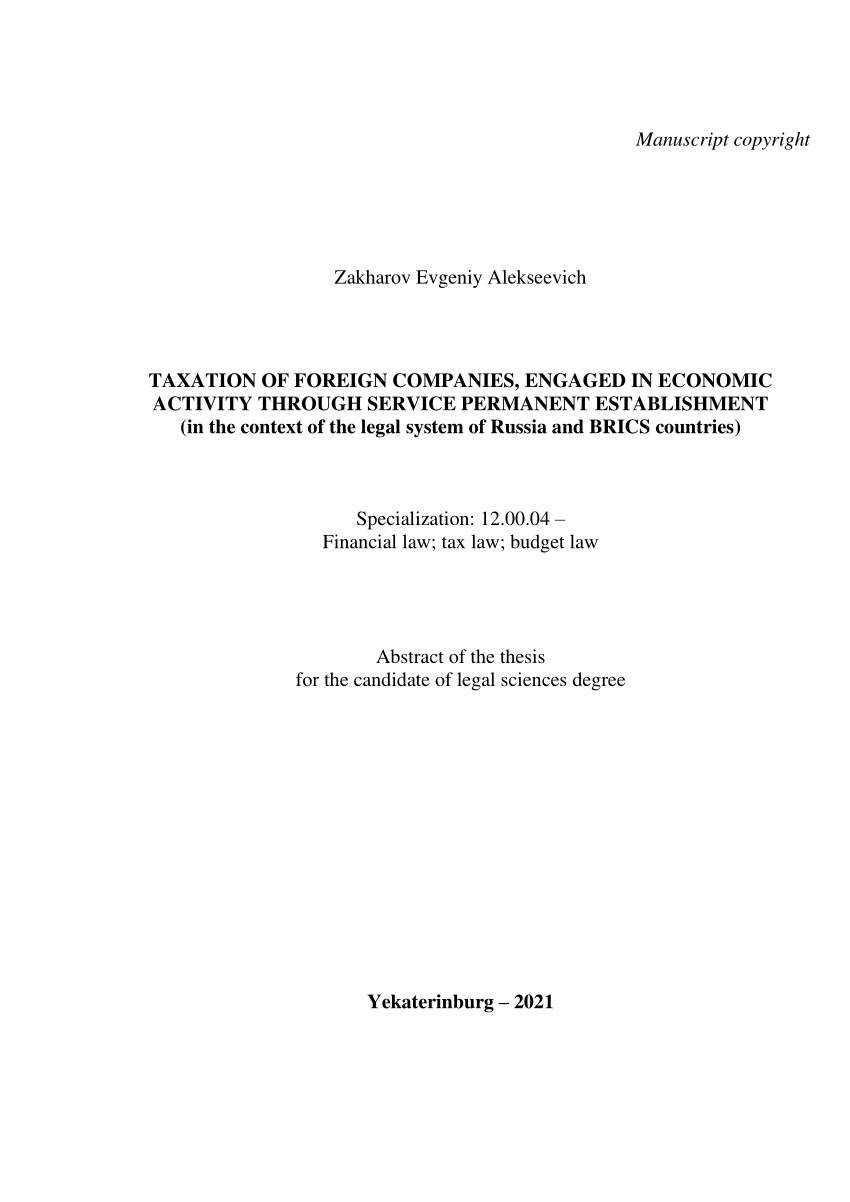 master thesis in taxation