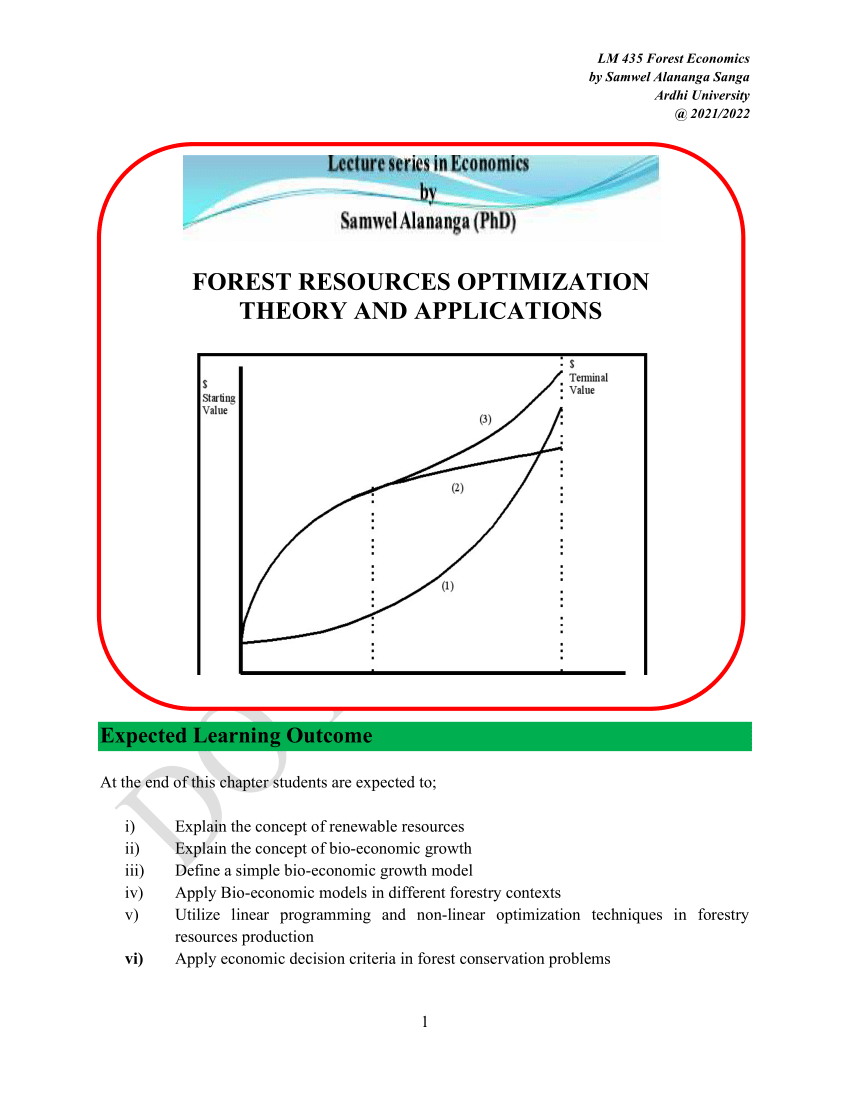 PDF) CHAPTER FOUR FOREST RESOURCES OPTIMIZATION THEORY AND APPLICATIONS