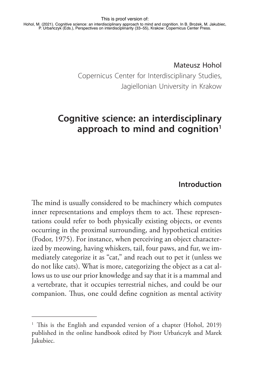 thesis in cognitive science