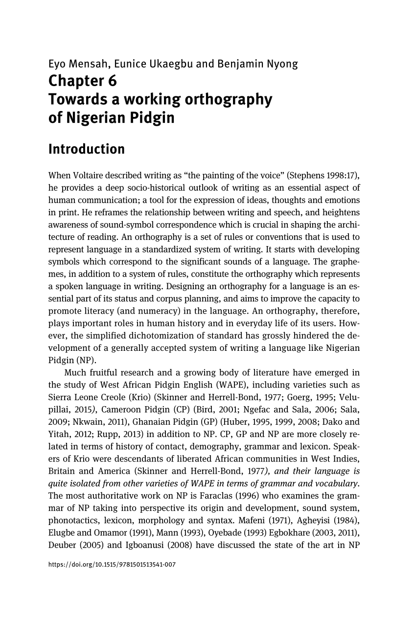 nigerian pidgin english pdf