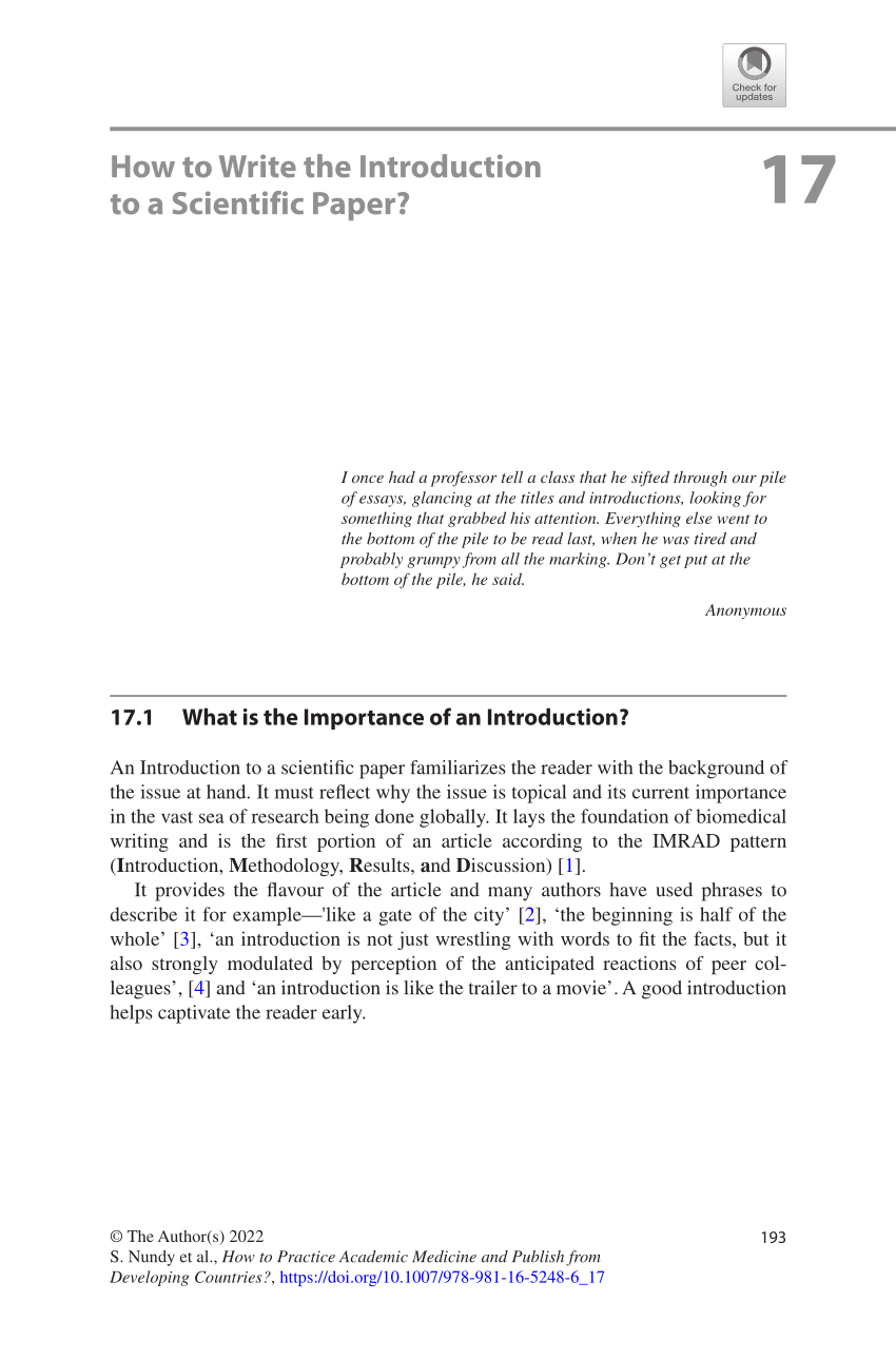 scientific paper introduction tense
