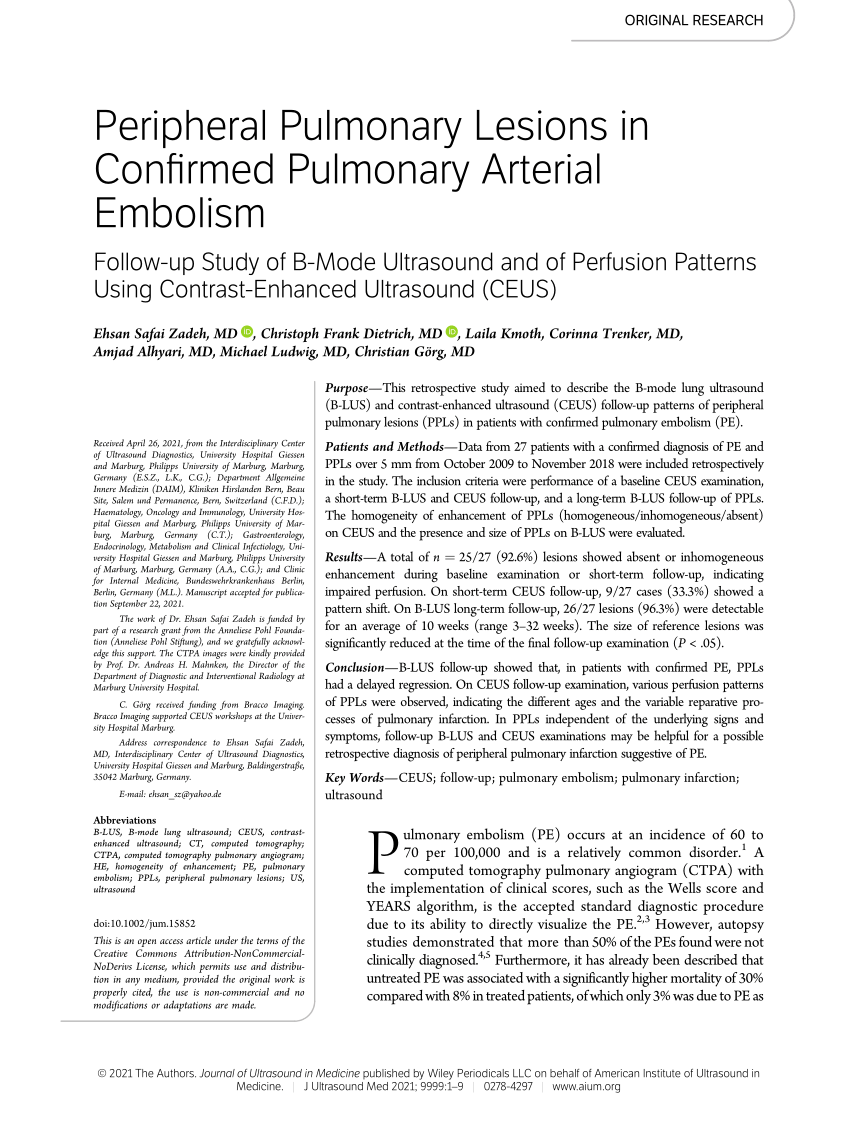 (PDF) Peripheral Pulmonary Lesions in Confirmed Pulmonary Arterial ...