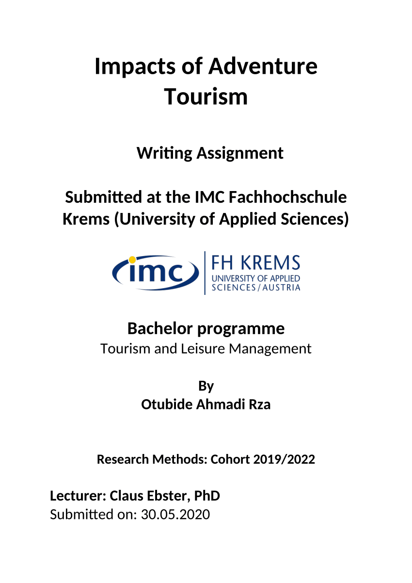research paper on adventure tourism