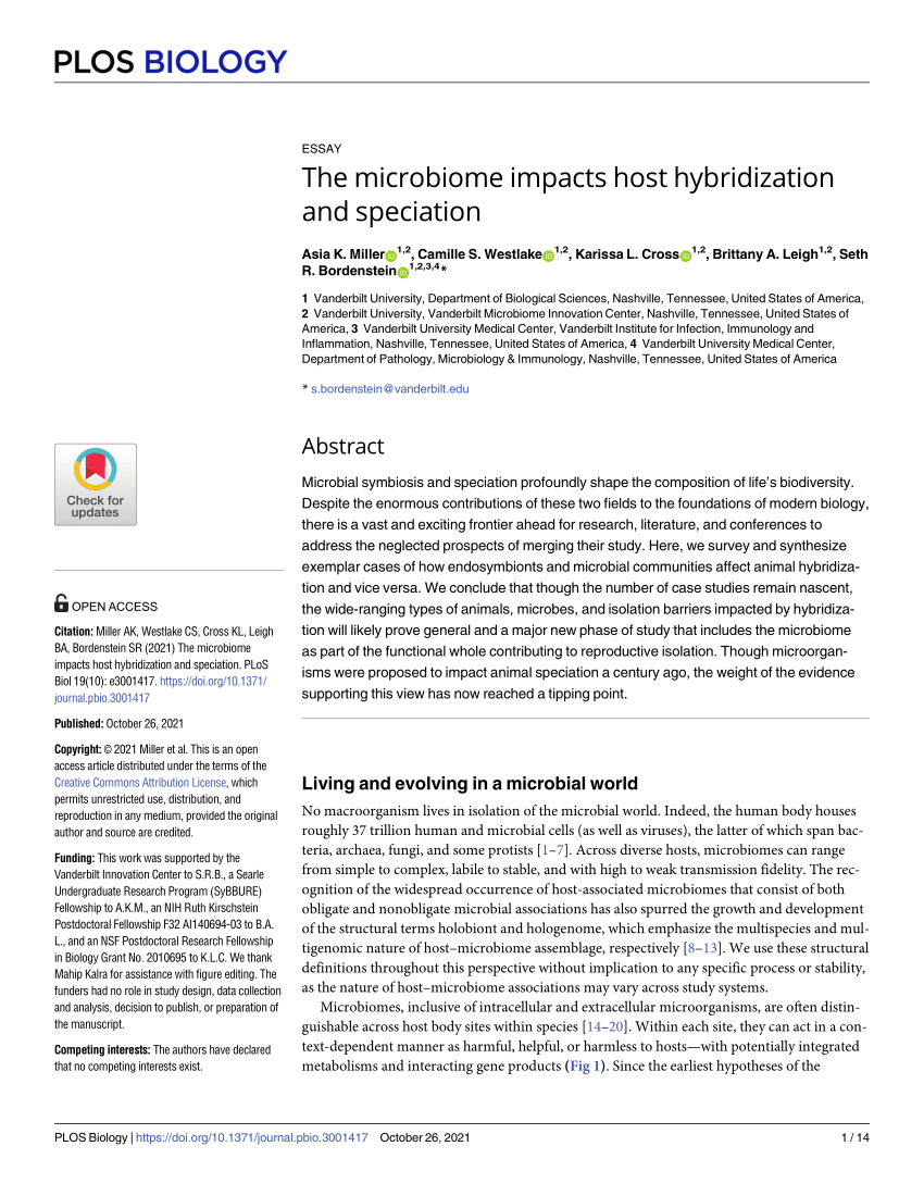 PDF The microbiome impacts host hybridization and speciation 