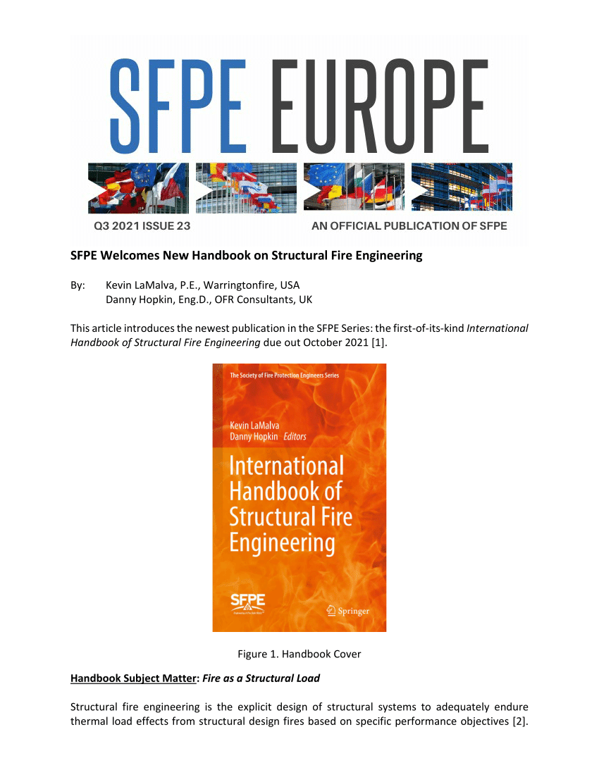 (PDF) SFPE Welcomes New Handbook on Structural Fire Engineering