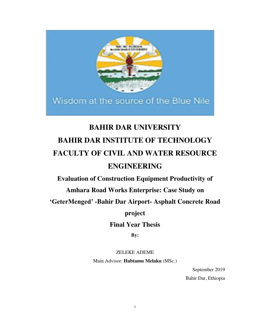 bahir dar university thesis format