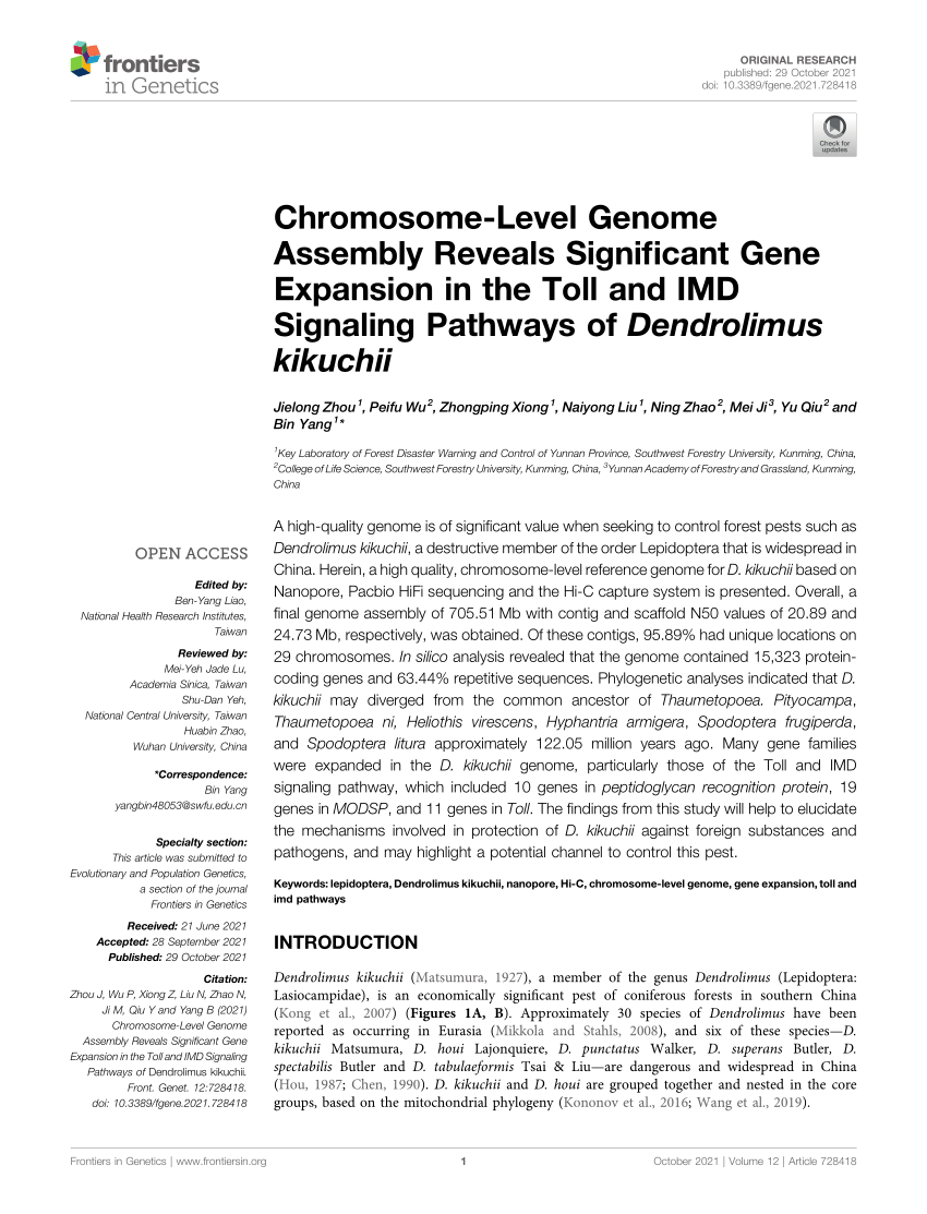 PDF) Chromosome-Level Genome Assembly Reveals Significant Gene 