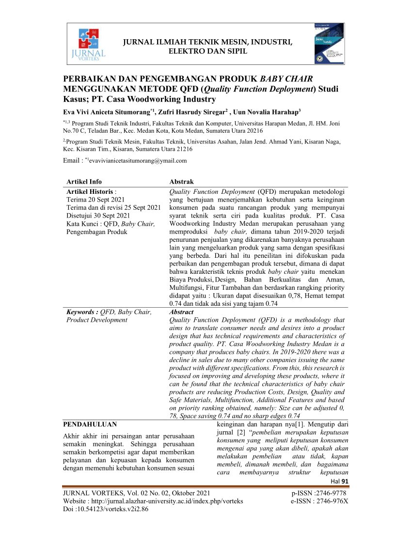 (PDF) Perbaikan dan Pengembangan Produk Baby Chair menggunakan metode