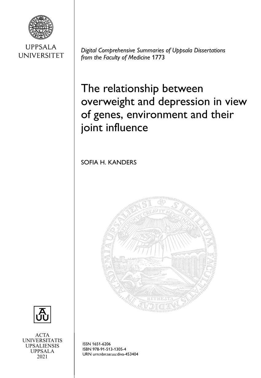 PDF) The between overweight depression in view of genes, environment and their influence