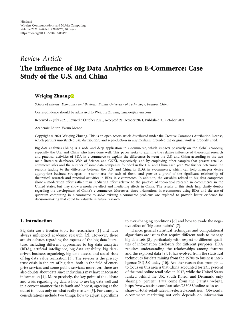 big data analytics in ecommerce research paper