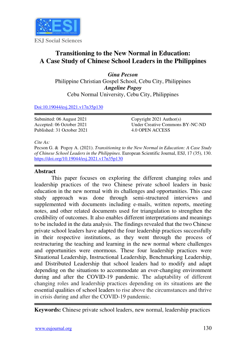 research title about new normal education in the philippines brainly