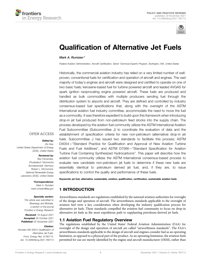 research paper on jet fuel