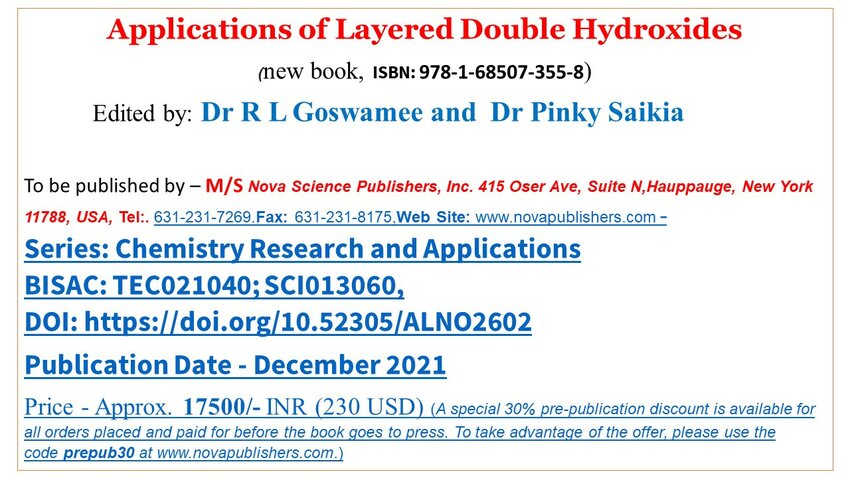 Applications of Layered Double Hydroxides – Nova Science Publishers