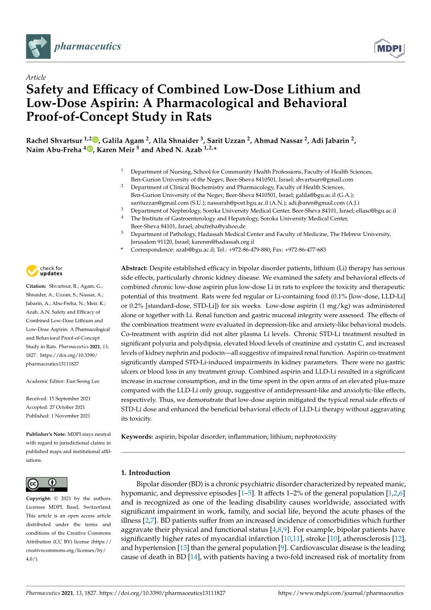 PDF Safety and Efficacy of Combined Low Dose Lithium and Low Dose