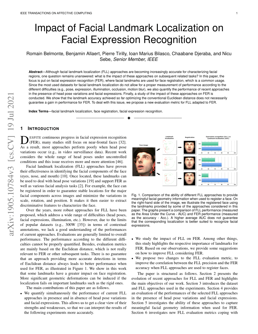 (PDF) Impact of Facial Landmark Localization on Facial Expression