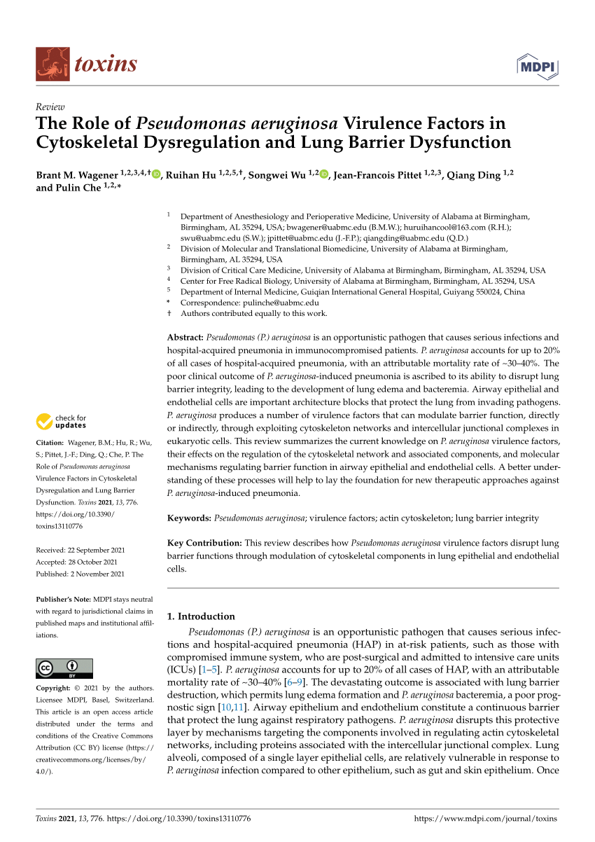 PDF) The Role of Pseudomonas aeruginosa Virulence Factors in 