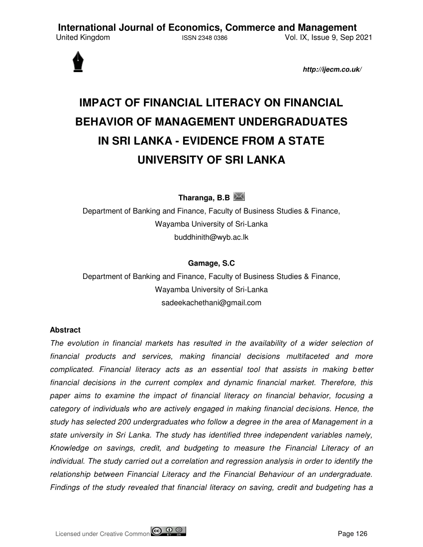 research topics for finance undergraduates in sri lanka