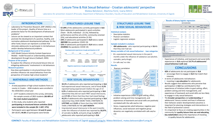 PDF Leisure Time Risk Sexual Behaviour Croatian adolescents