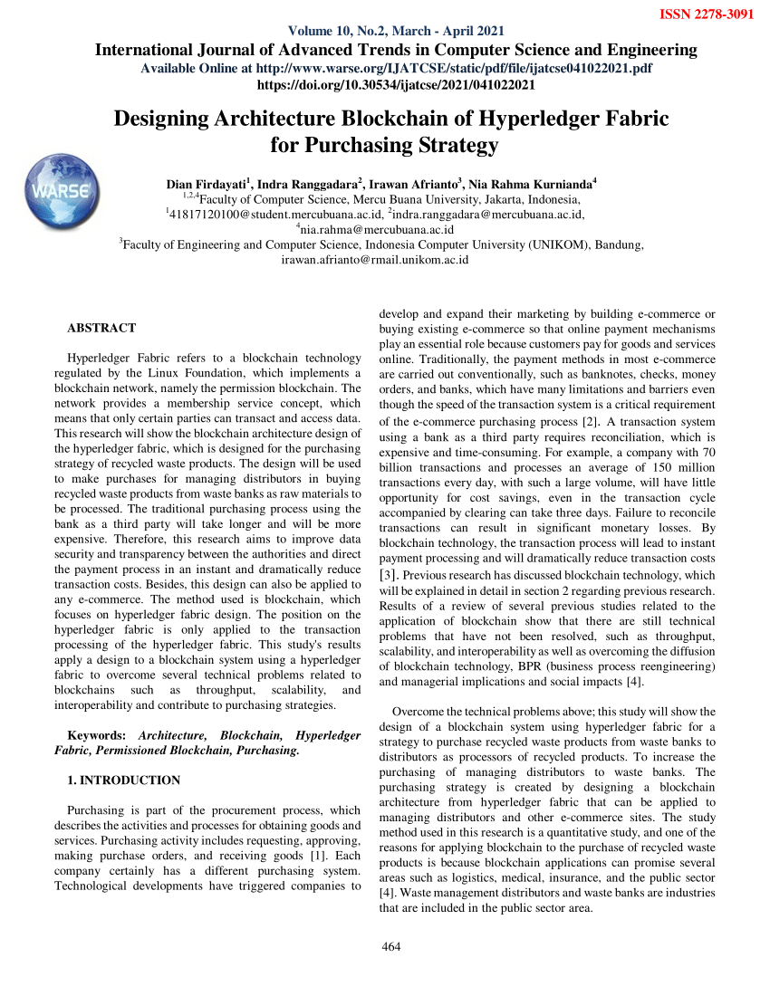 PDF) Designing Architecture Blockchain of Hyperledger Fabric for Purchasing  Strategy