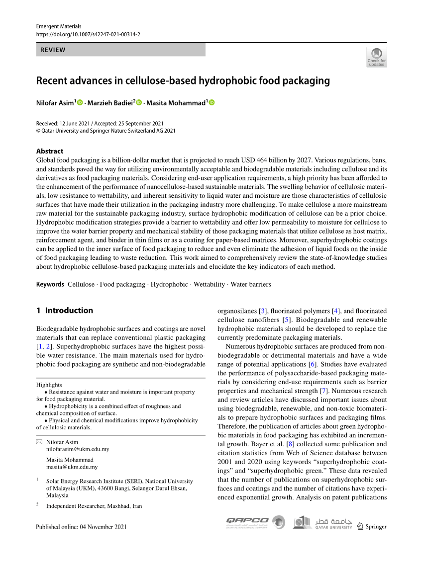 Recent Advances in Superhydrophobic and Antibacterial Cellulose