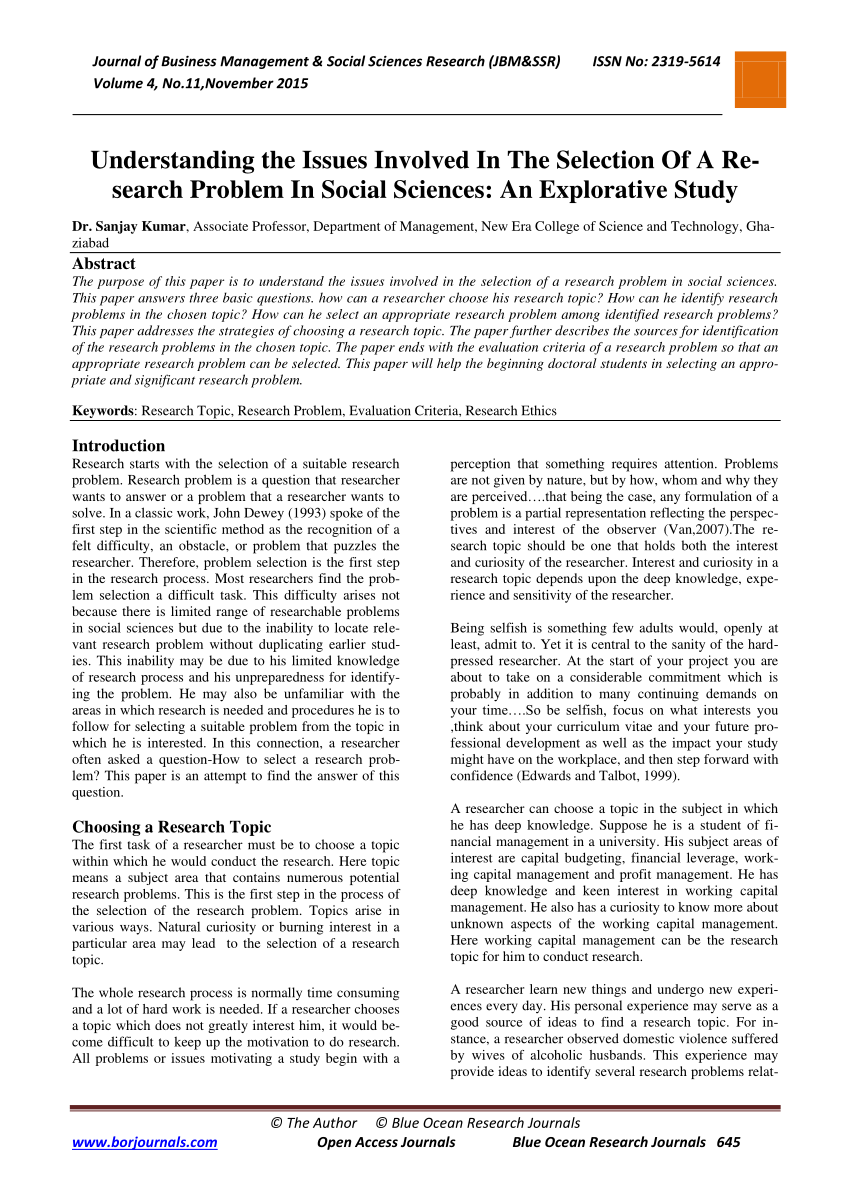 article research social science