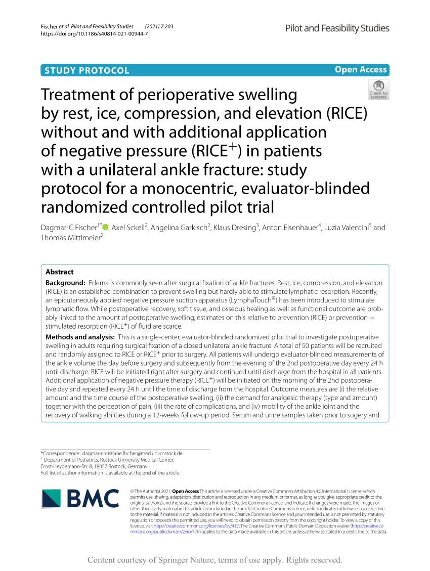 Swift recovery begins with RICE protocol: Rest, Ice, Compression