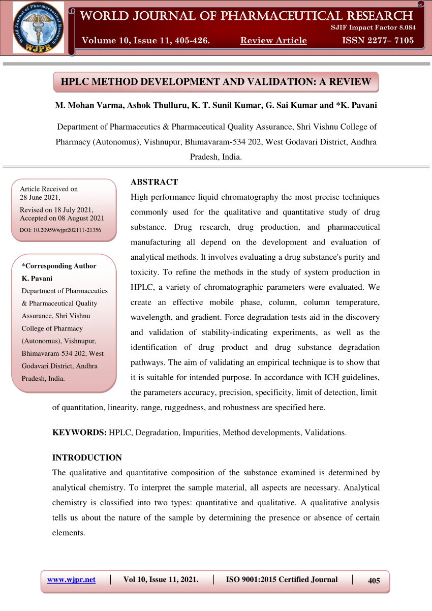thesis hplc method development and validation