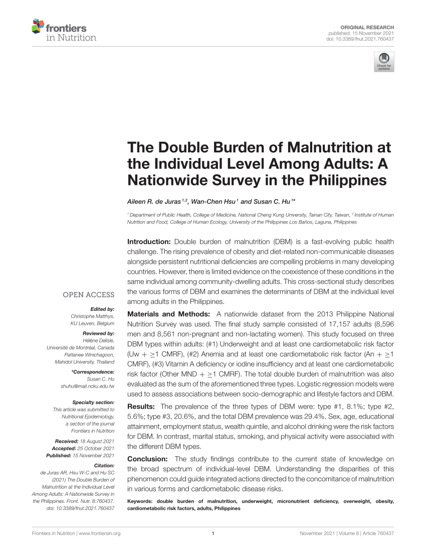 research about malnutrition in the philippines