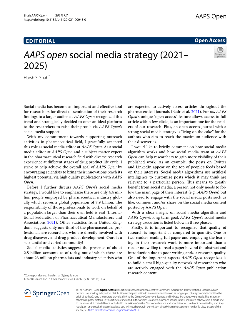 (PDF) AAPS open social media strategy (20212025)